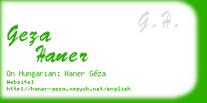 geza haner business card